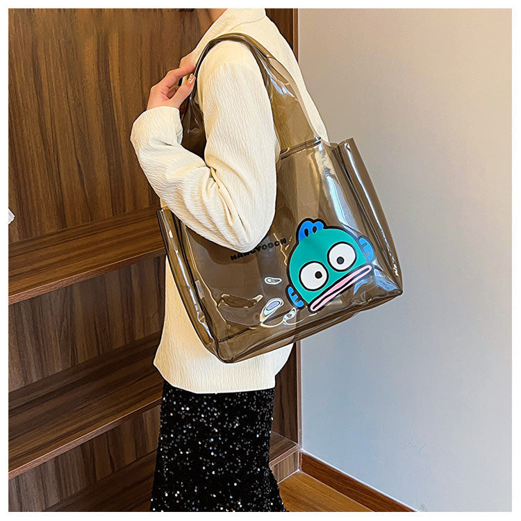 Sac fourre-tout noir transparent Kawaii