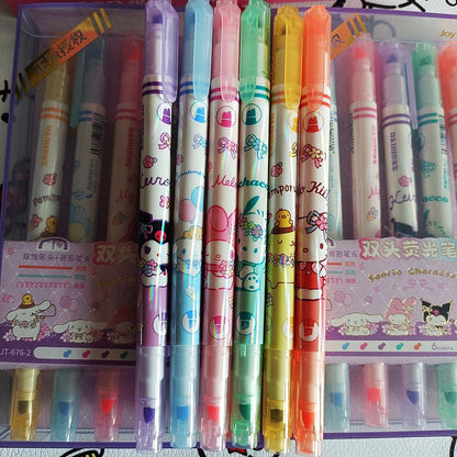 Cartoon Double-ended Highlighters Set