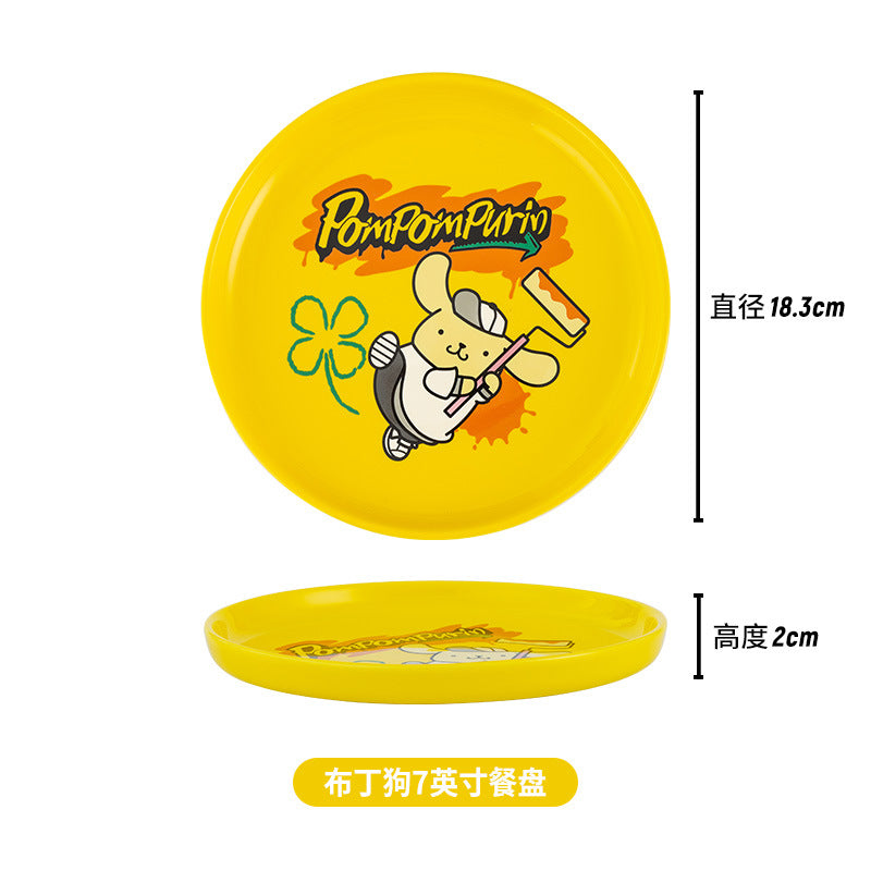 Cartoon Ceramic Plate 7in