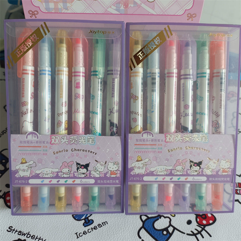 Cartoon Double-ended Highlighters Set