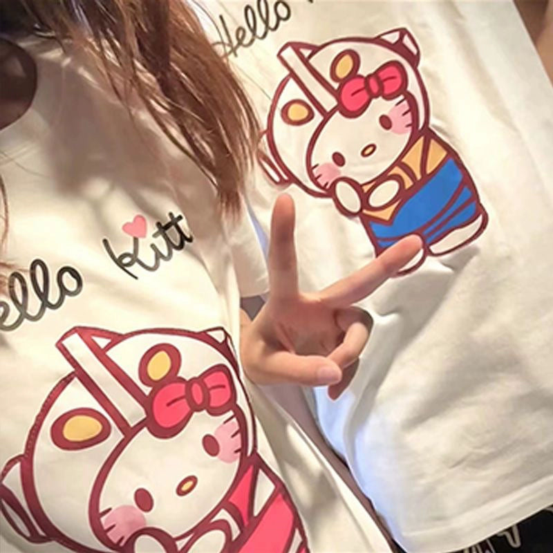 T-shirt chat couple lumineux KI484