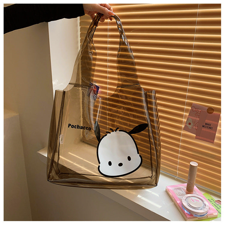 Sac fourre-tout noir transparent Kawaii