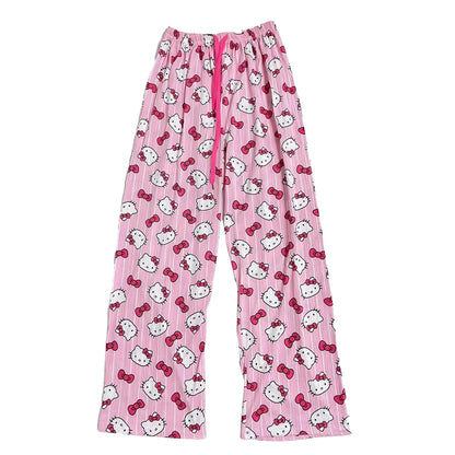 Kitty Pants Pajama Cute Soft Long Bottoms Women Pjs Pj