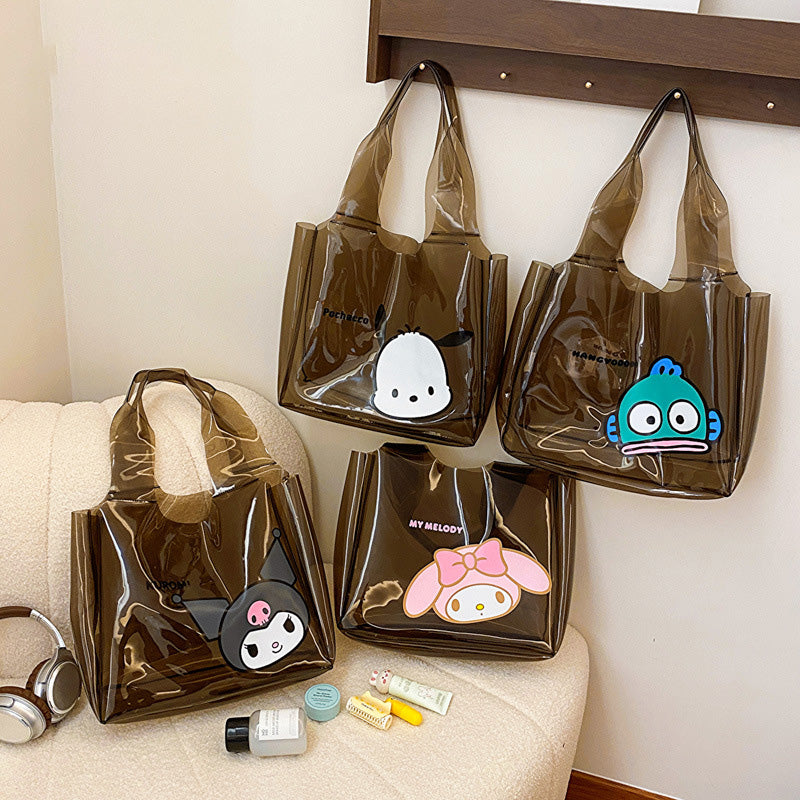 Sac fourre-tout noir transparent Kawaii