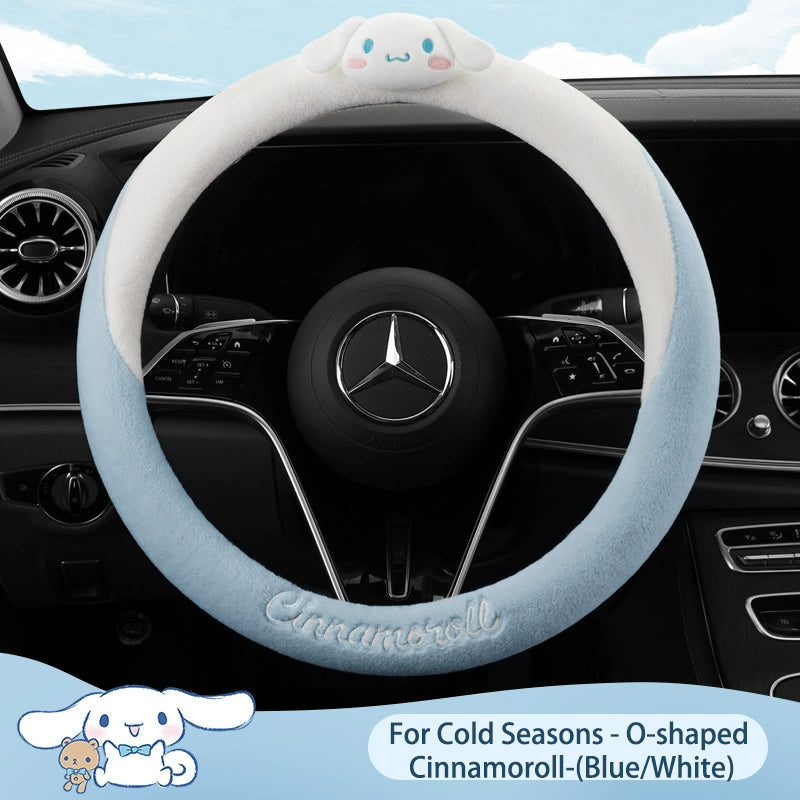 Cartoon Fuzzy Plush Soft Car Steering Wheel Cover