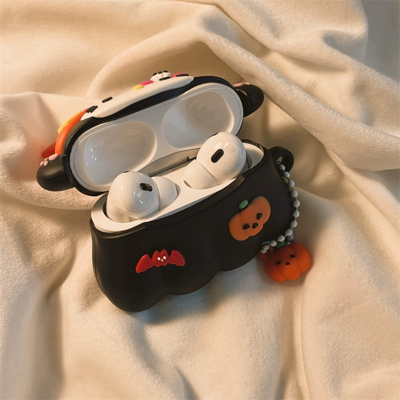 Cartoon Funny Kitty Halloween Pumpkin Airpods Case KI682