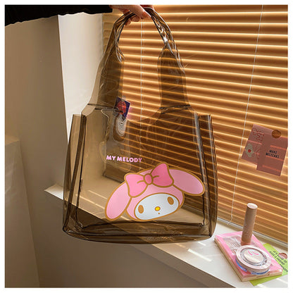 Sac fourre-tout noir transparent Kawaii