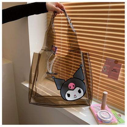 Sac fourre-tout noir transparent Kawaii