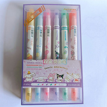 Cartoon Double-ended Highlighters Set