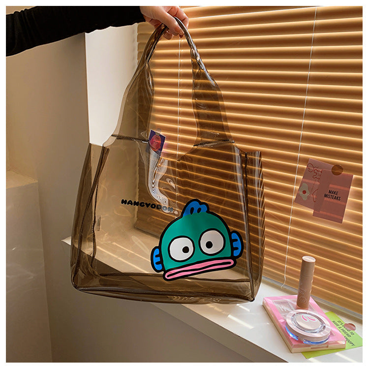 Sac fourre-tout noir transparent Kawaii