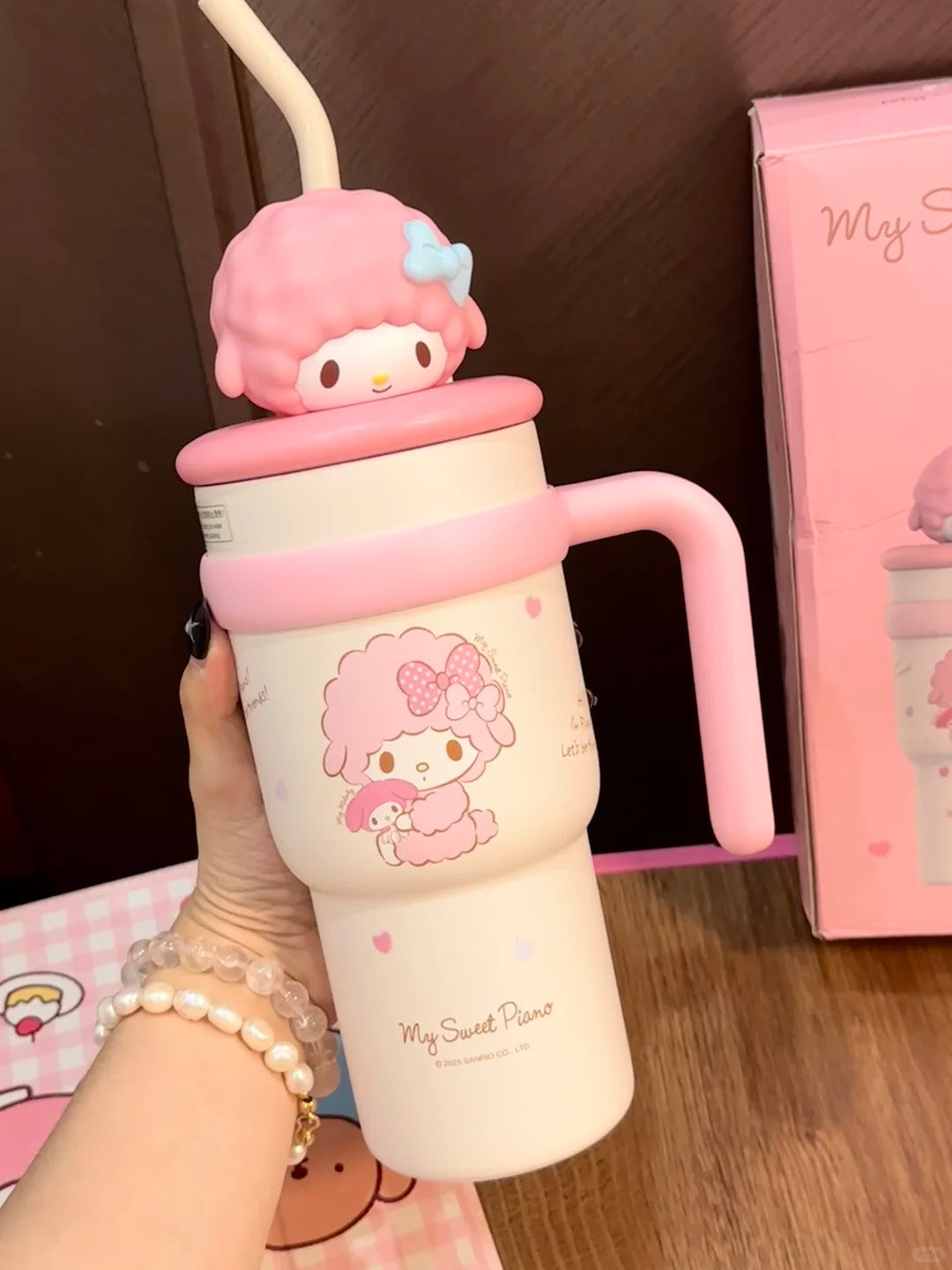 Tumbler Cup 700ml Stainless Handle Steel Insulated Lid with