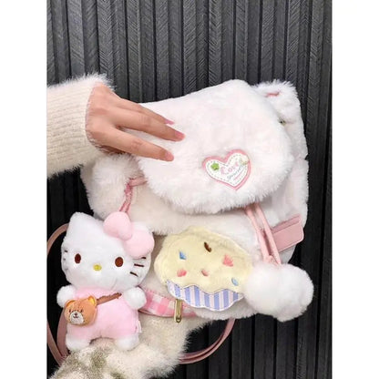 Sac à dos en peluche coeur rose - Kimi