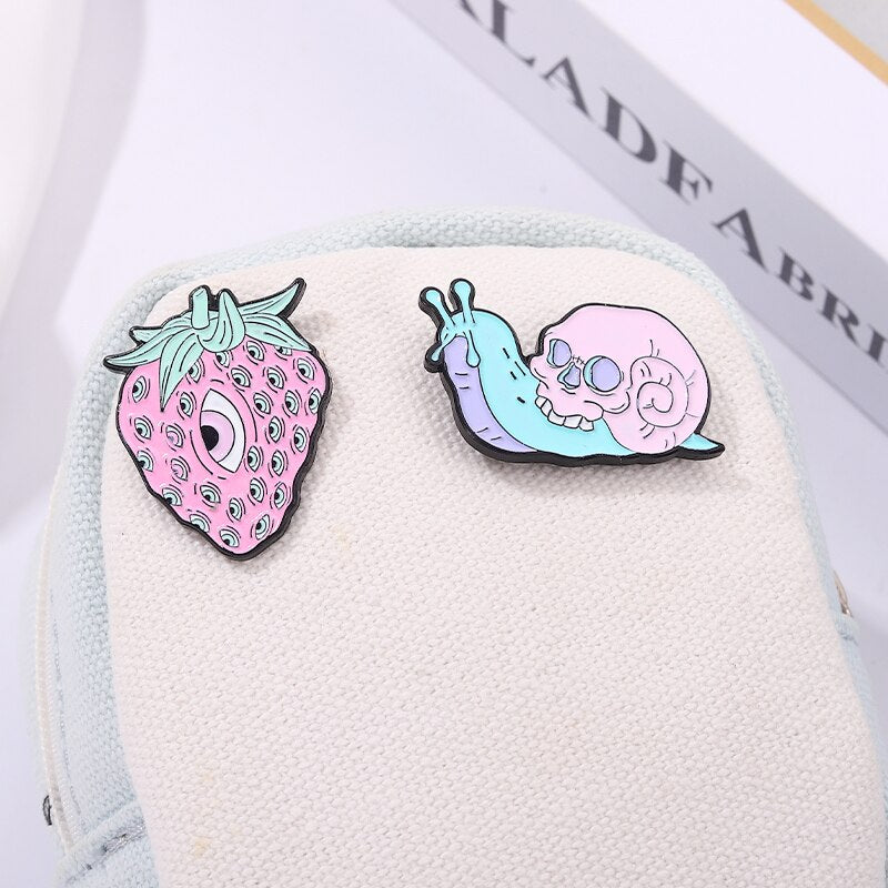 Creepy Pastel Cute Goth Enamel Set Pin