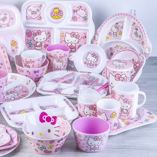 Charming Pink Kitty Tableware Set