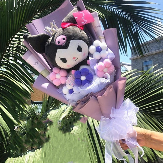 Bouquet de fleurs en peluche de dessin animé