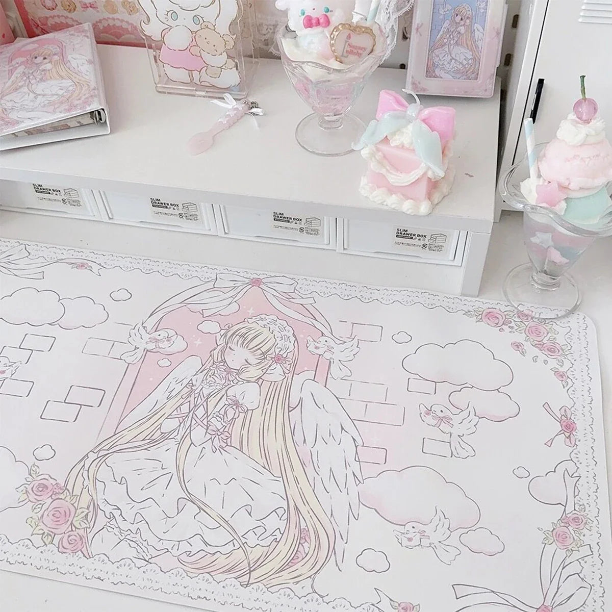 Desk Pad Sleepy Pink Angel