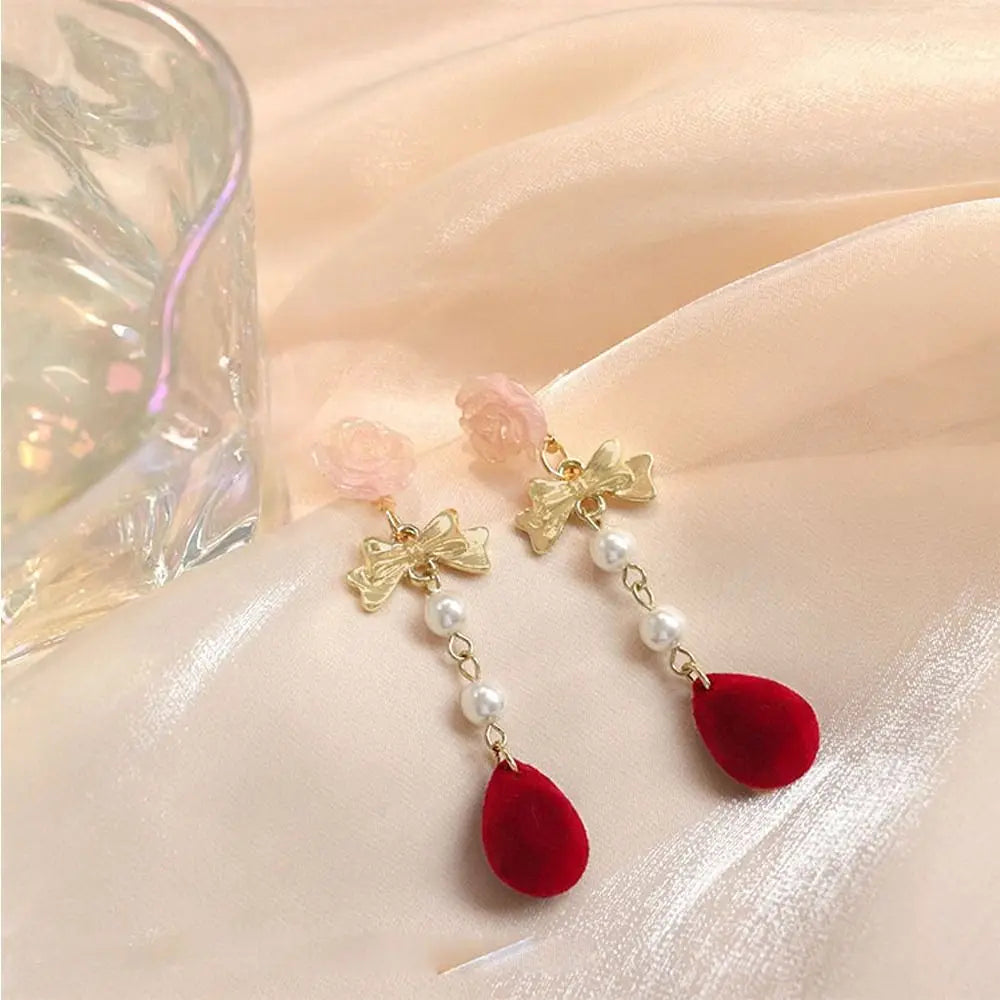 Earrings Ribbons Pearls