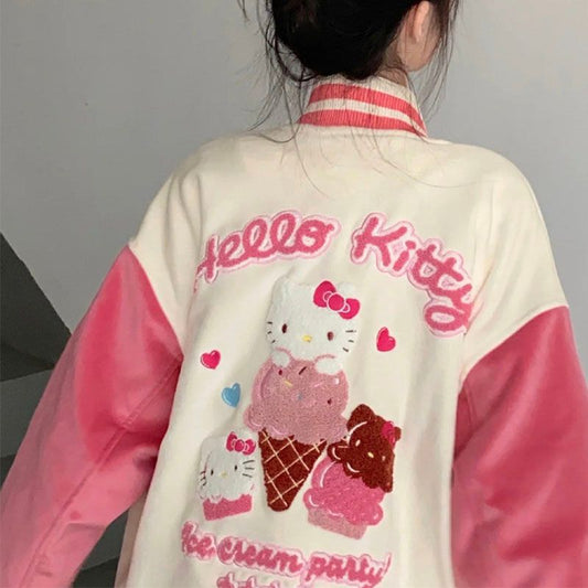 Jacke mit Kätzchen-Stickerei