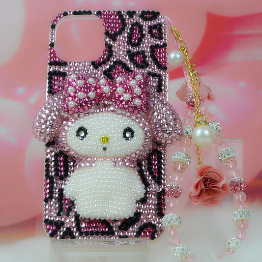 Melo Rhinestone iPhone Case With Chain