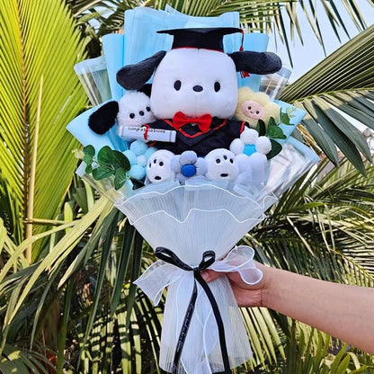 Bouquet de peluches de remise de diplôme de dessin animé