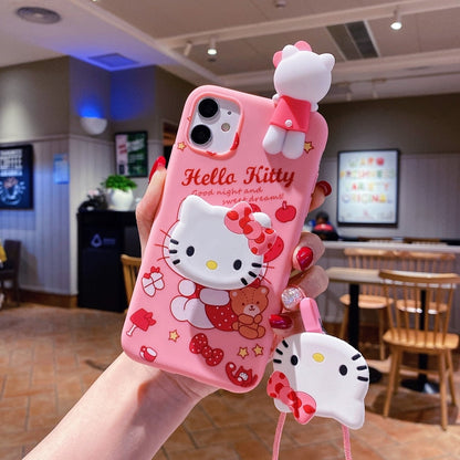 Coque iPhone Melo à motif de chaton rose kawaii