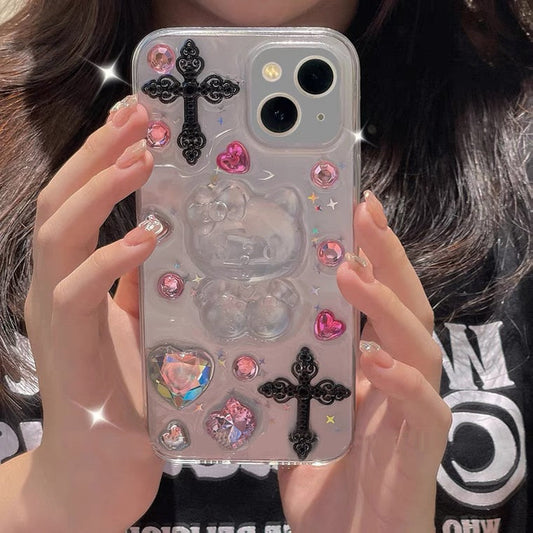 Kitty Rhinestones iPhone Case