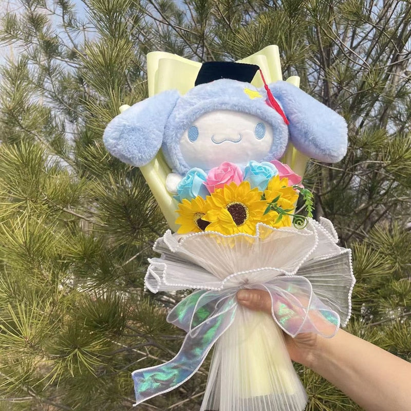 Bouquet de peluches de remise de diplôme de dessin animé