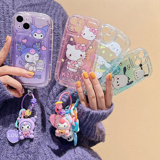 Cartoon Phone Case With Keychain