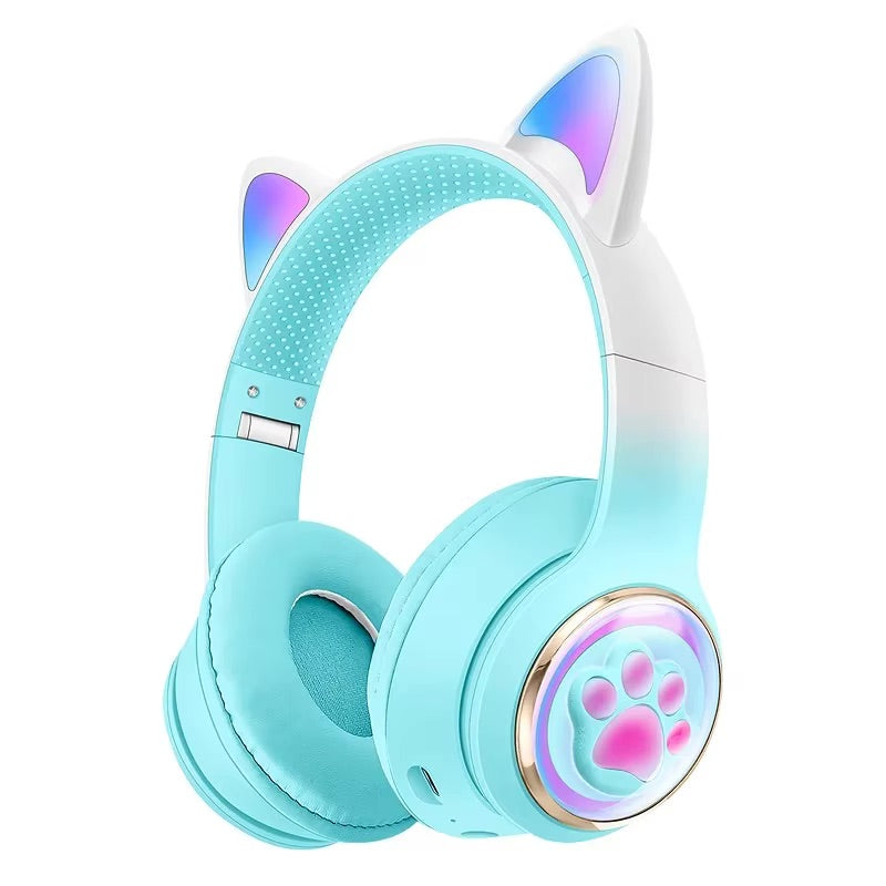 Gaming Headphones Paw Print Ear Cat