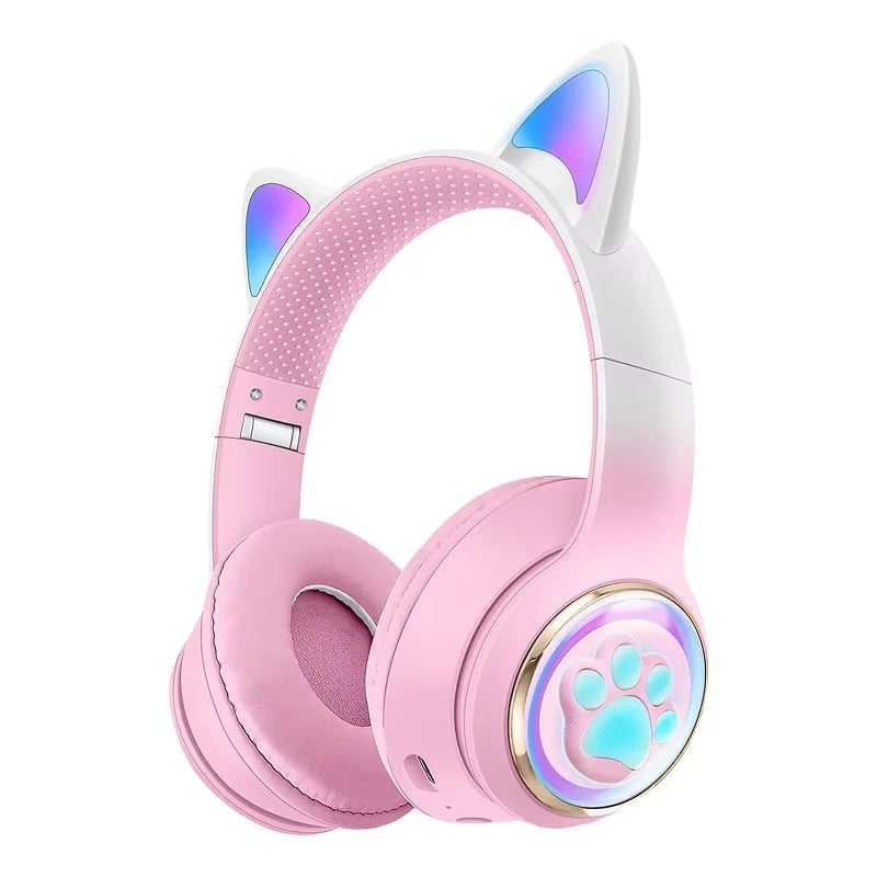 Gaming Headphones Paw Print Ear Cat