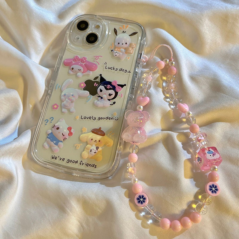 Kitty and Kuro iPhone Case With Chain