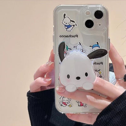 White Pocha Phone Case With Grip