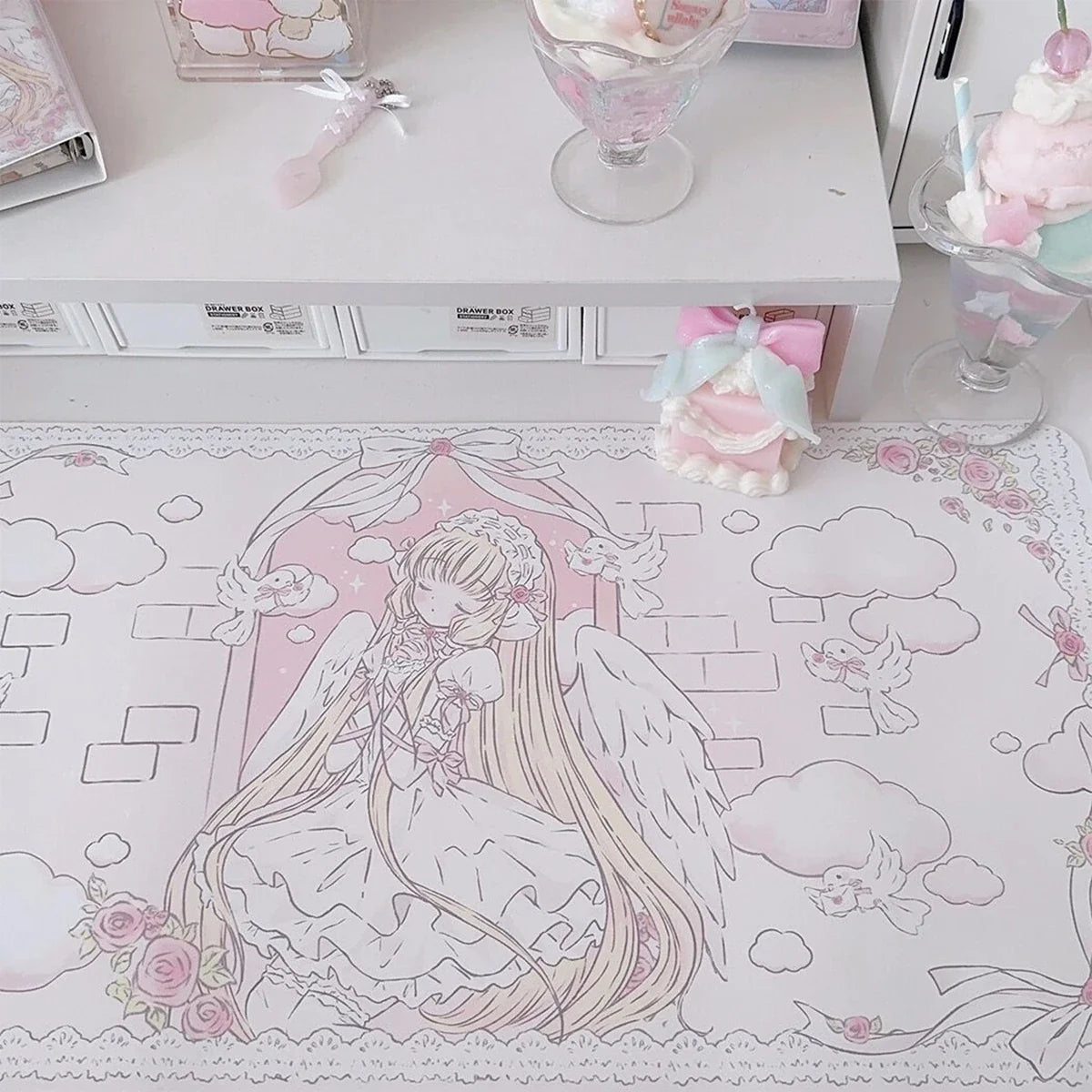 Desk Pad Sleepy Pink Angel