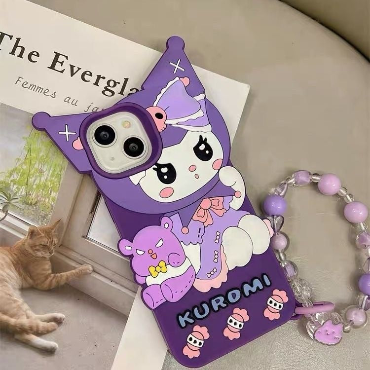 Cute Kuro Purple iPhone Case With Chain