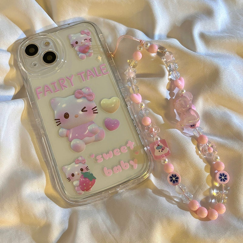 Kitty and Kuro iPhone Case With Chain