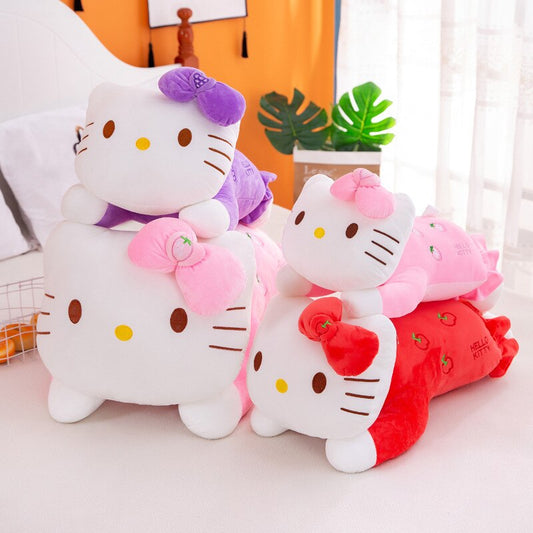 Poupée en peluche Kawaii en forme de chat couché