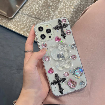 Coque iPhone à strass Kitty