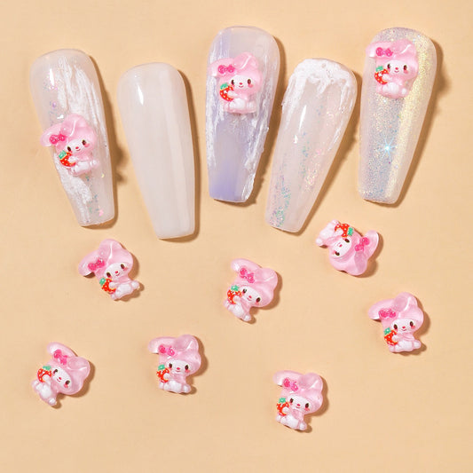 Nail Art Melo Rose Fraise