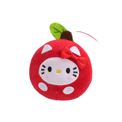 Kawaii Kitty Apple Keychain