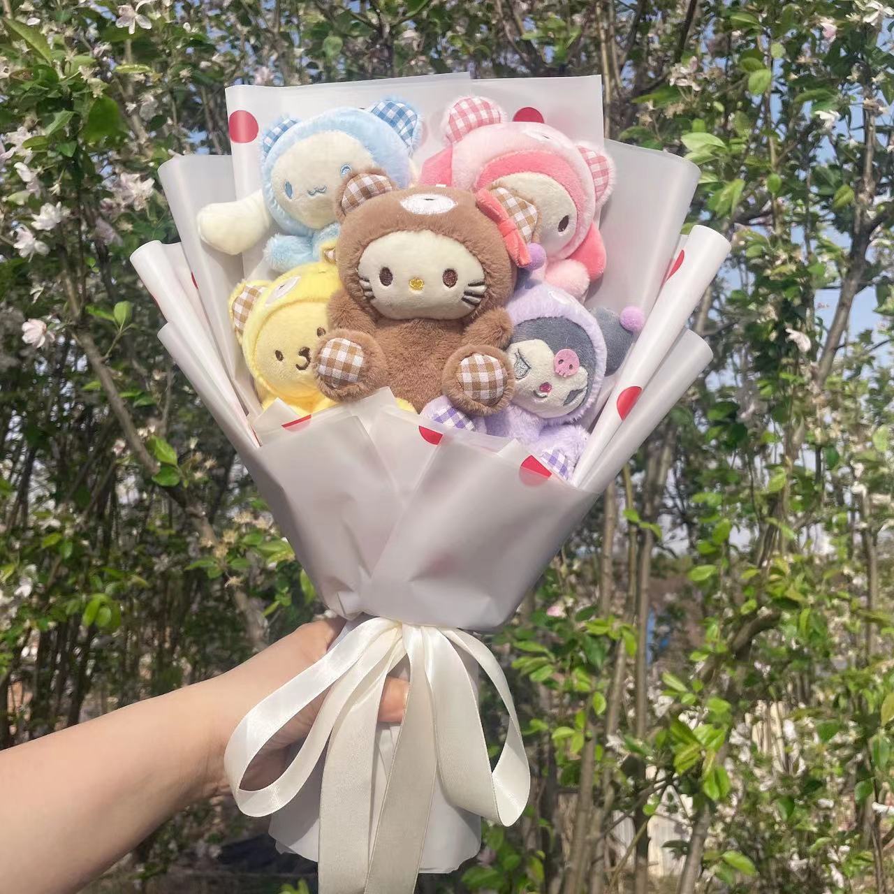 Bouquet de fleurs en peluche de dessin animé