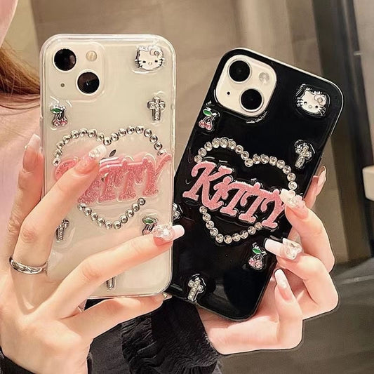 Kitty Letter Heart iPhone Case