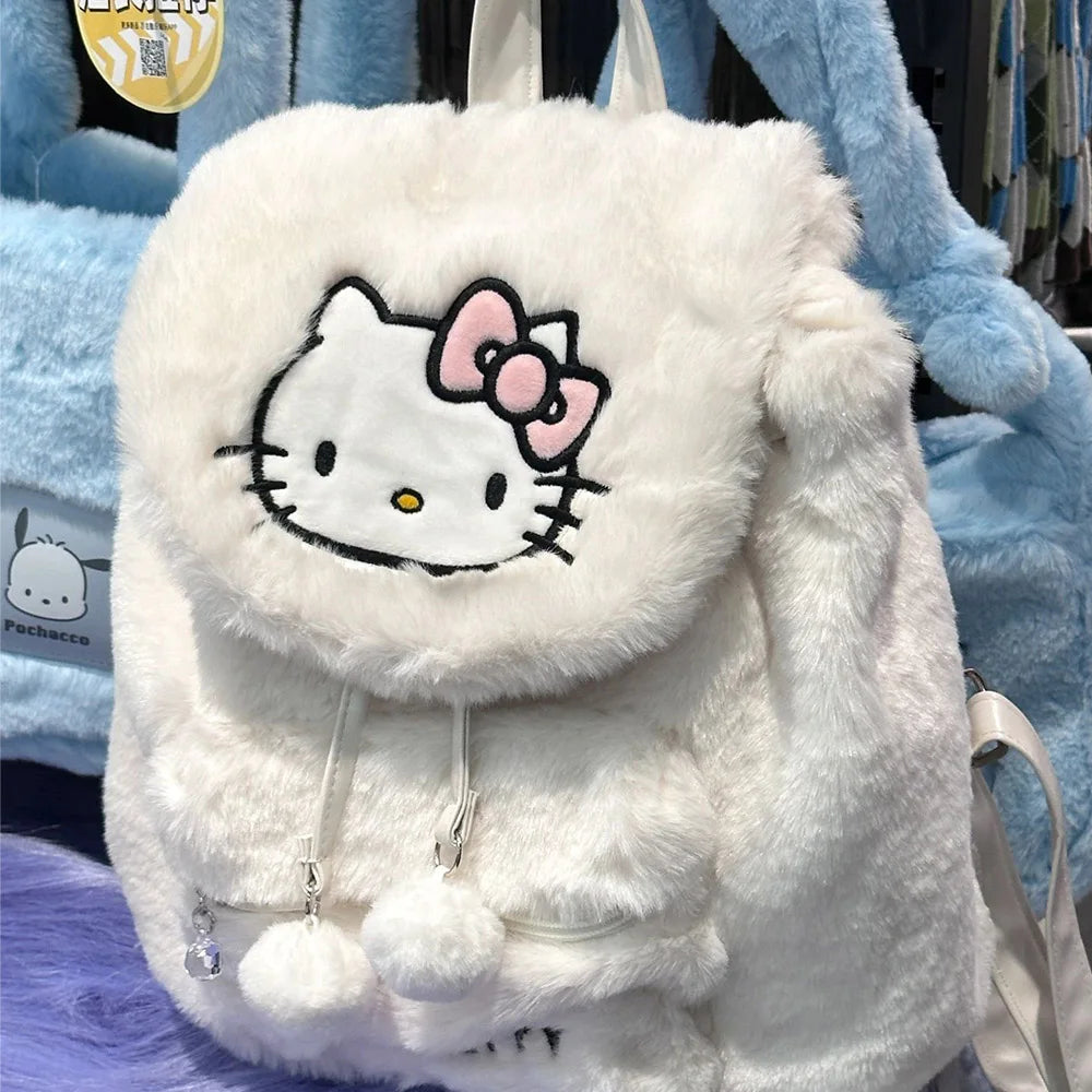 Fuzzy Backpacks Pompom Kawaii
