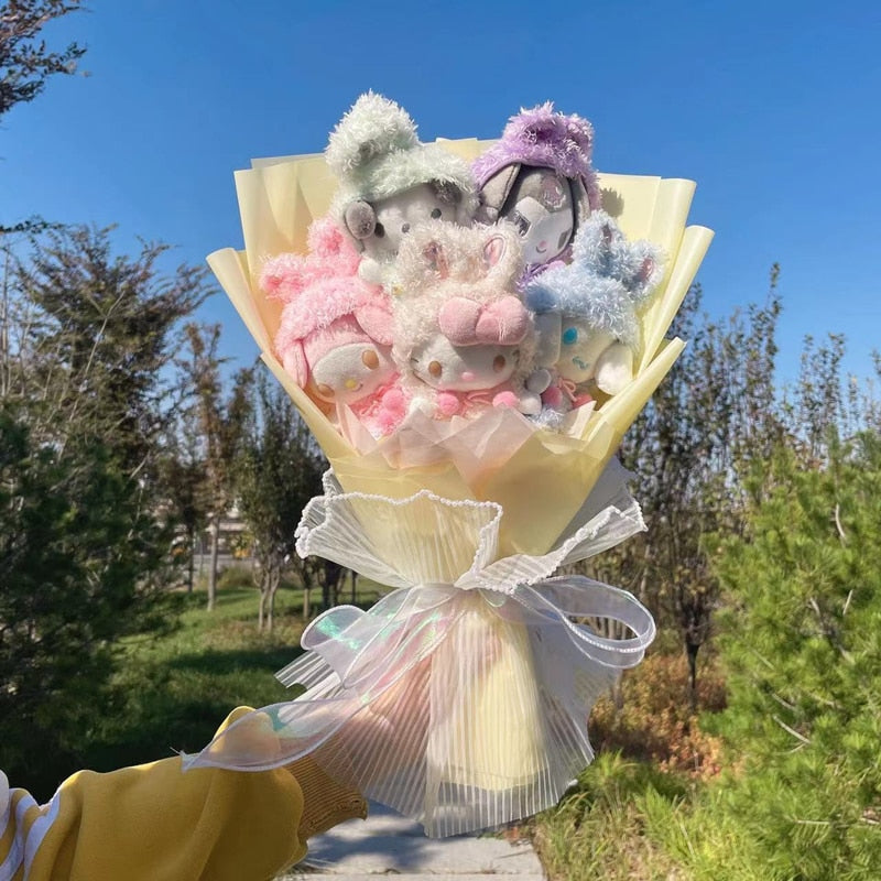 Bouquet de fleurs en peluche de dessin animé