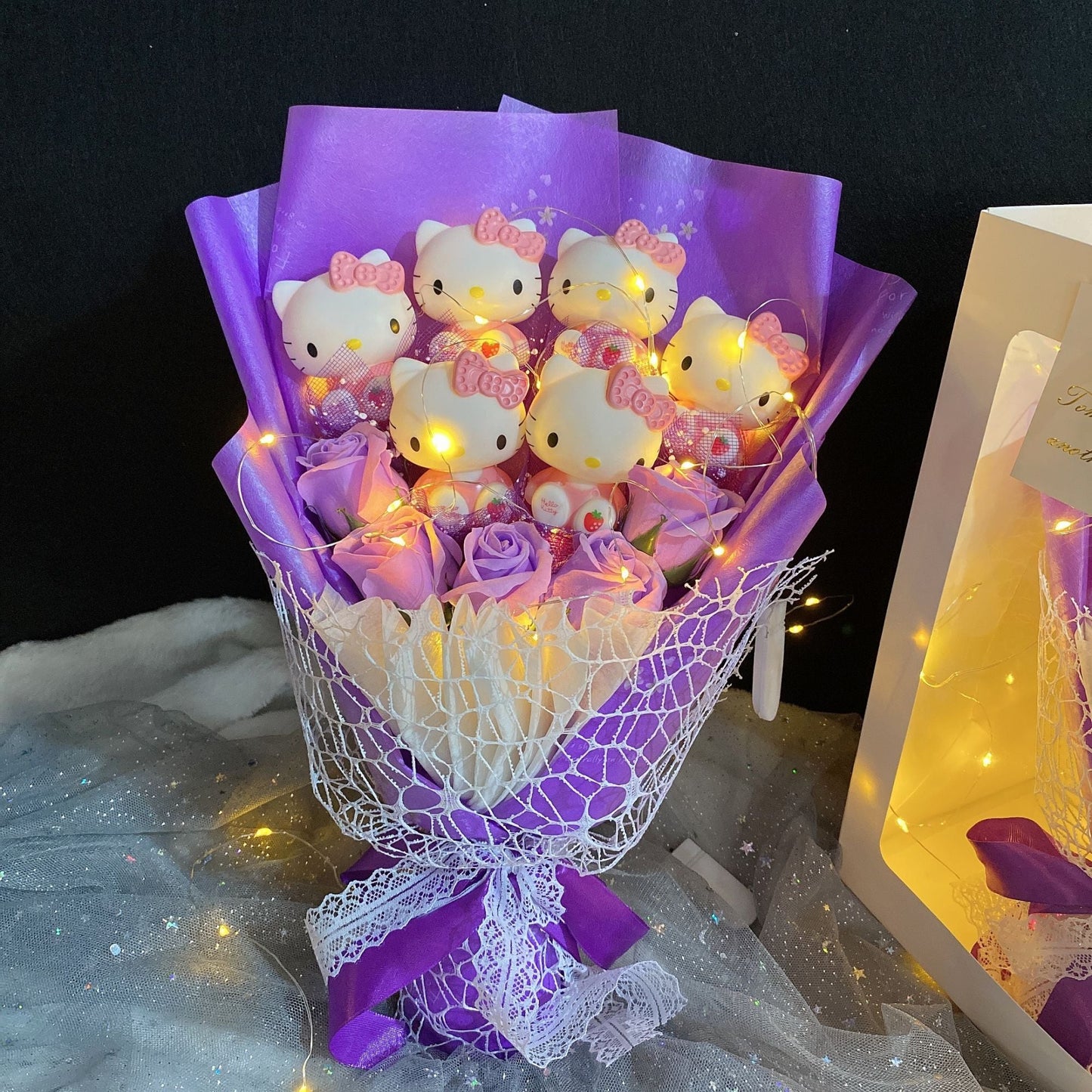 Bouquet de mini chatons à LED