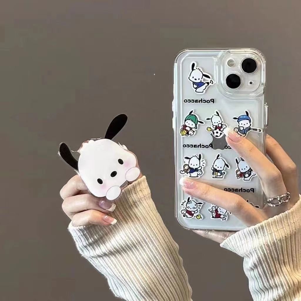 White Pocha Phone Case With Grip