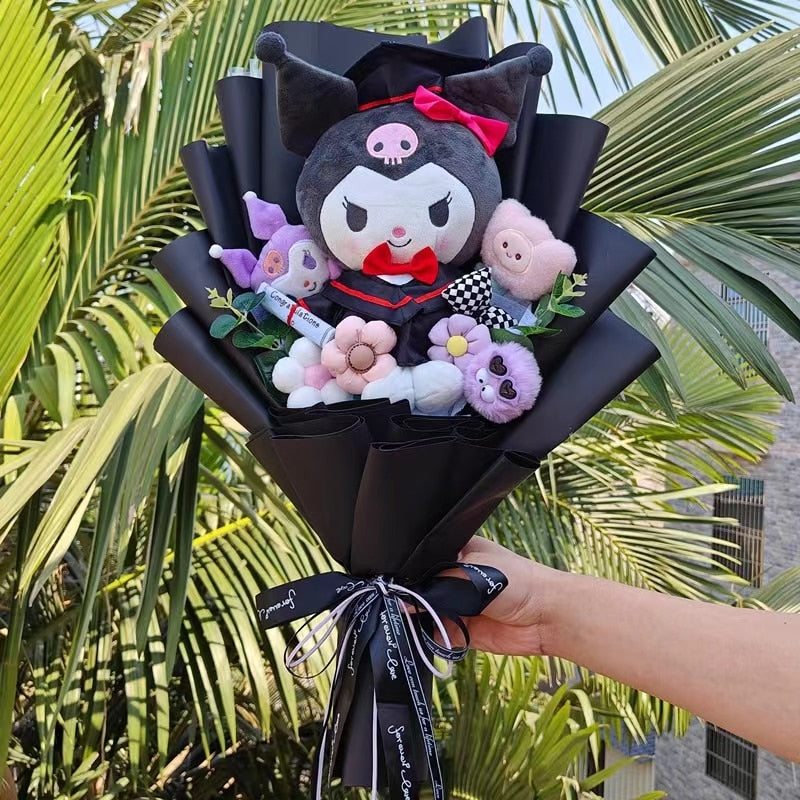 Bouquet de peluches de remise de diplôme de dessin animé