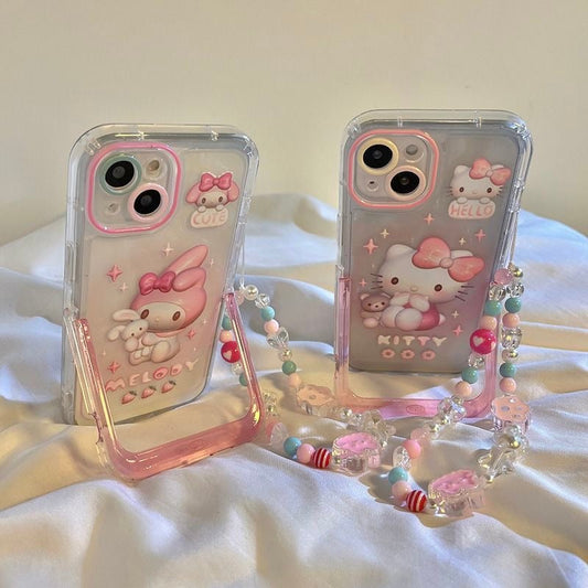 Sweet Kitty and Melo iPhone Case with Holder