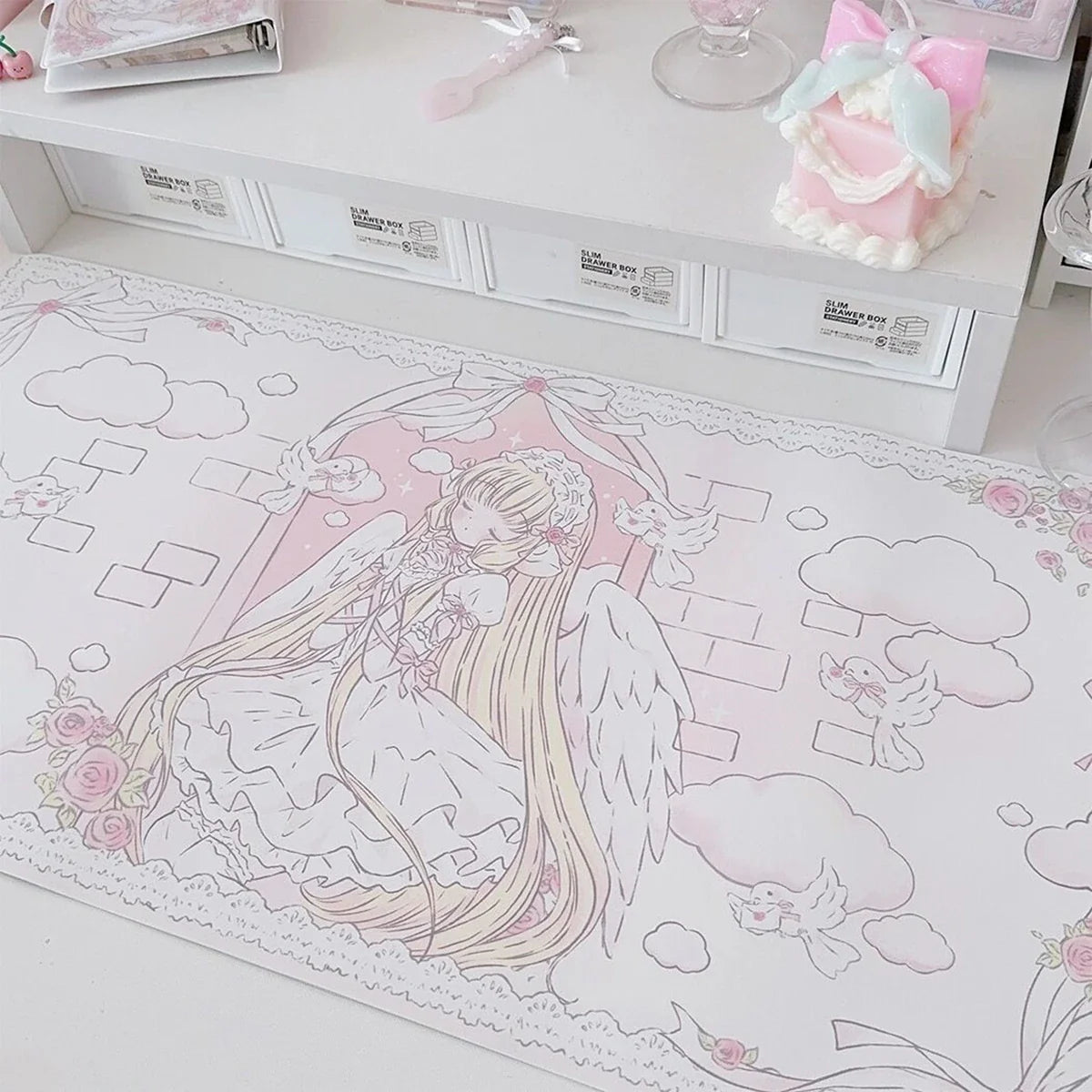 Desk Pad Sleepy Pink Angel