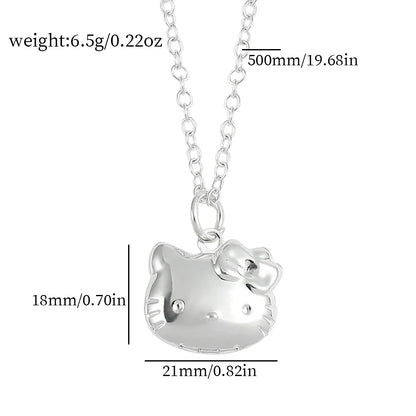 Sliver Openable Kitty Necklace