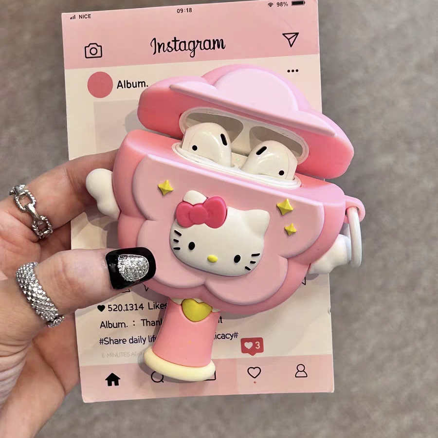 Pink Donut Kitty AirPods Earphone Case SK481